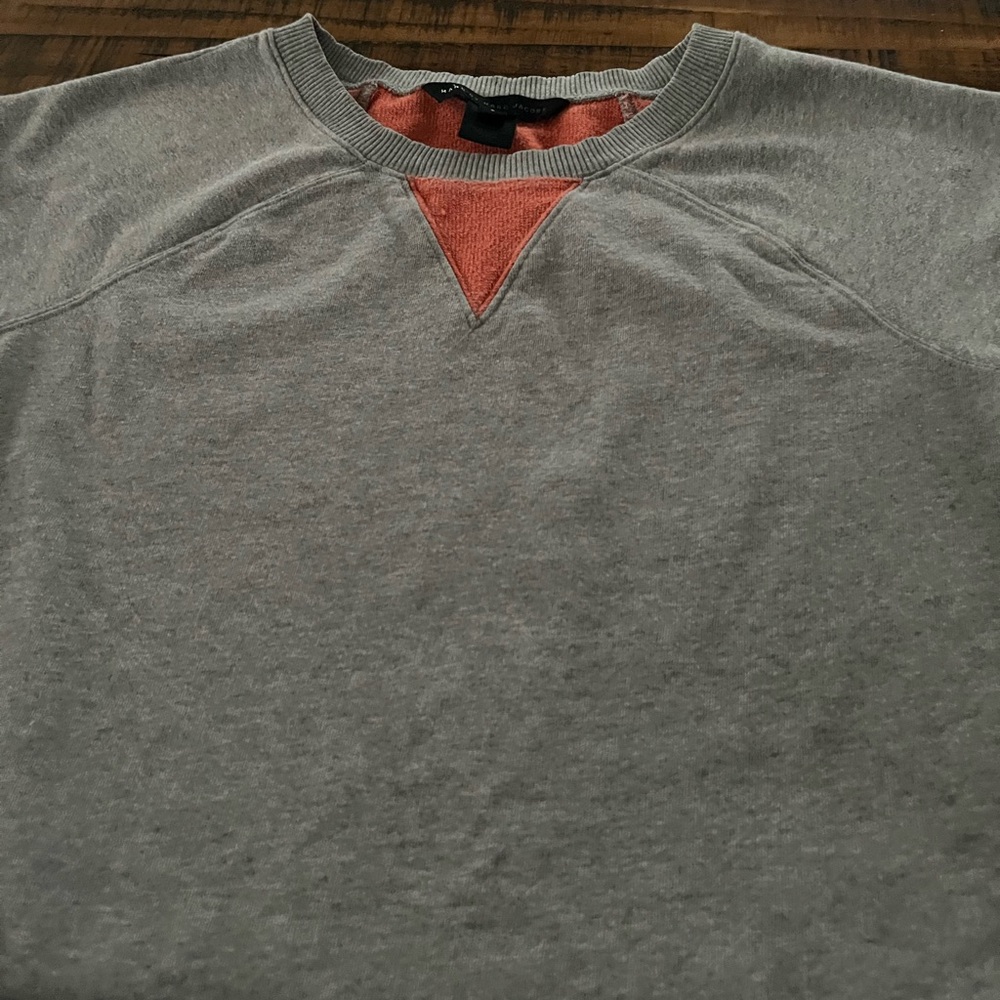 Marc By Marc Jacobs Gray and Orange Crewneck top